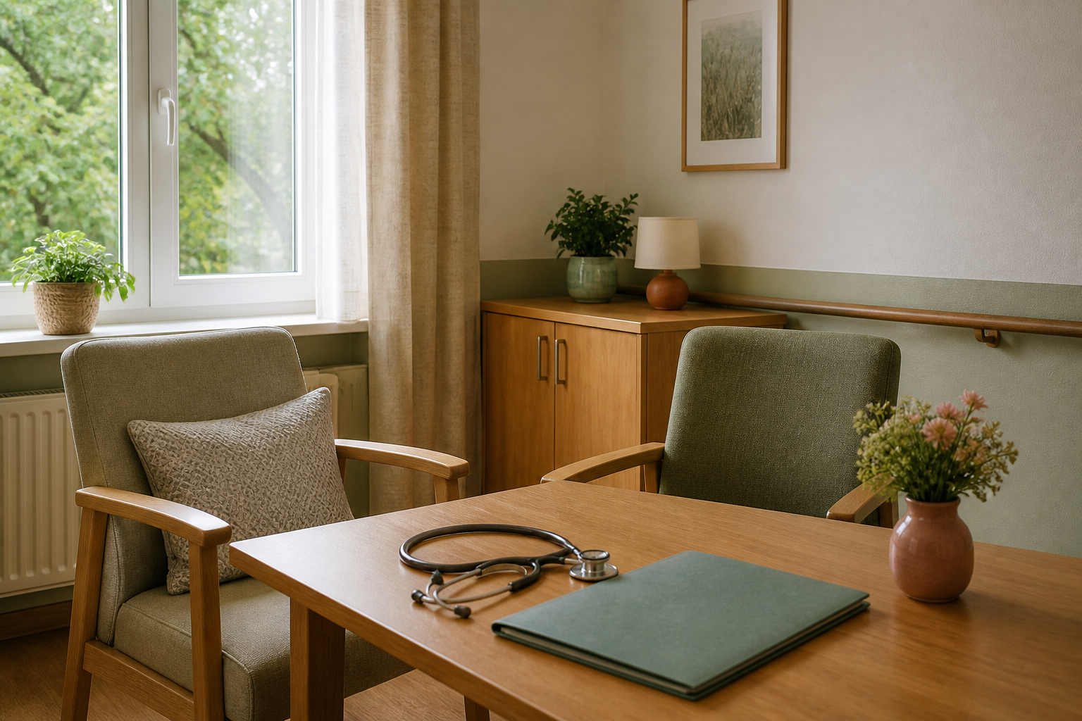 Illustrative Darstellung zum Ratgeberthema Ärztliche Versorgung im Pflegeheim: Zuständigkeiten klären