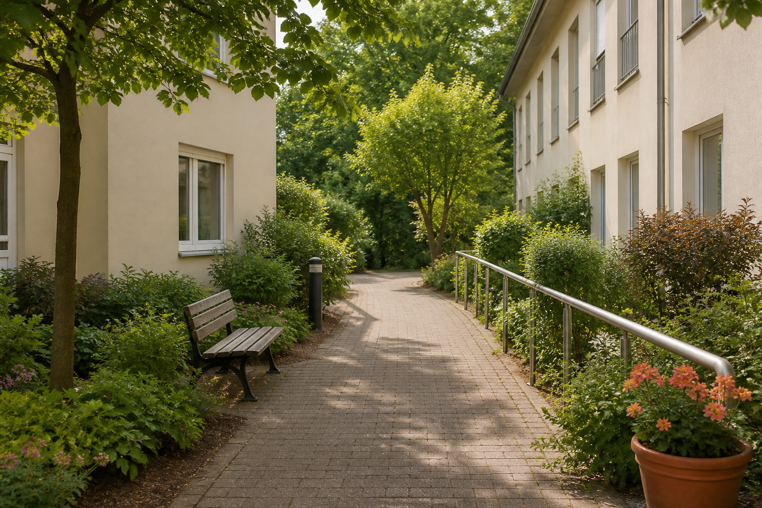 Illustrative Darstellung zum Ratgeberthema Pflegeheim in der Nähe: Suchradius und Besuche abwägen